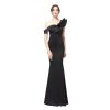 Classic Black Dinner Dresses Sexy Slash Neck One Shoulder Ruffles Evening Gowns Women Elegant Party Maxi Skirt