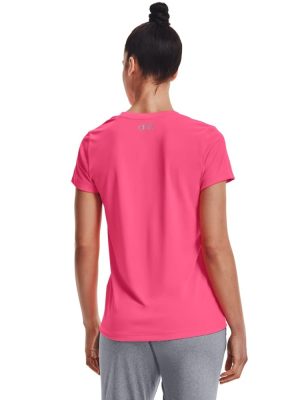 Womens Tech V-Neck Twist Short-Sleeve T-Shirt