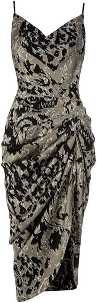 Vintage Evening Gown Women Sexy Halter Neck Pleated Backless Dress Formal Party Maxi Skirt Old Hollywood Glamour Outfit