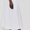 Women's Smocked-Waist Poplin Midi Skirt