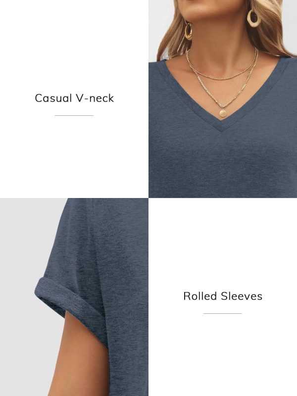 T Shirts Short Sleeve V Neck Tees for Women Fashion Tops Trendy Lightweight Casual Summer Outfits Clothes 2025 Beach