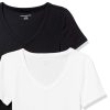Women's Slim-Fit Short-Sleeve V-Neck T-Shirt, Pack of 2