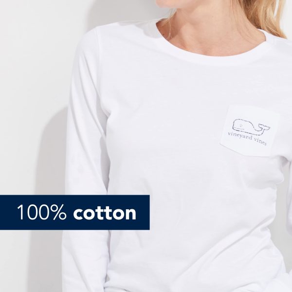Women's Long-Sleeve Vintage Whale Pocket Tee