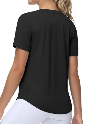 Women's Workout Short Sleeve Breathable T-Shirts Athletic Yoga Tee Tops