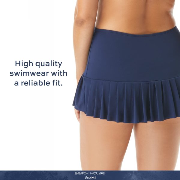 Sophie Pleated Skirted Swim Bottom — Sporty Skirt with Attached Bikini