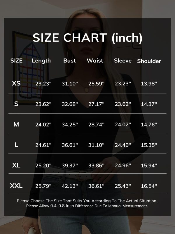 Womens Fall Deep V Neck Long Sleeve Shirts Modal Slim Fit Basic Tee Tops 2025