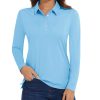 Women's Polo Shirts Long Sleeve Golf T Shirt Quick Dry UPF 50+ Sun Protection Lightweight Athletic Tennis Shirts