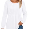 Womens Long Sleeve T-Shirts Dressy Business Casual Tops Tunic Fall Fashion Crewneck Blouse Trendy Winter Outfits 2025