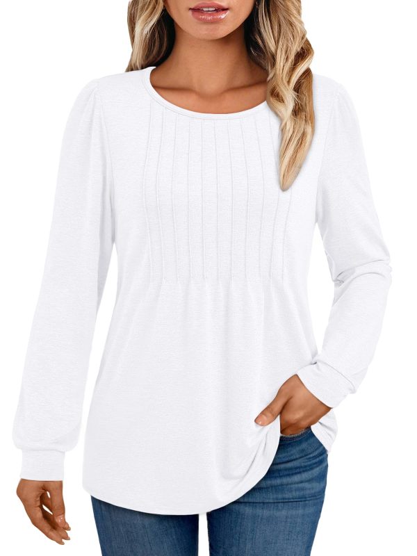 Womens Long Sleeve T-Shirts Dressy Business Casual Tops Tunic Fall Fashion Crewneck Blouse Trendy Winter Outfits 2025