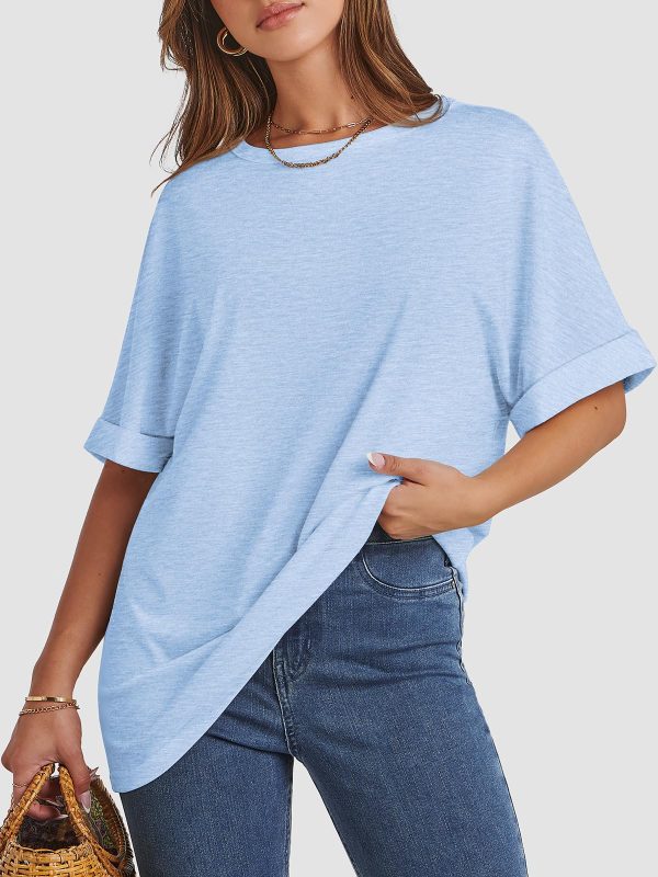 Womens Oversized T Shirts Summer Tops Spring Casual Loose Fit Workout Short Sleeve 2025 Beach Vacation
