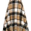 Women’s Fall Winter High Waisted Wool Plaid A-line Long Skirt