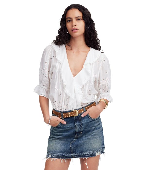 Women's 5 Pocket Postage Stamp Denim Mini in Croswell