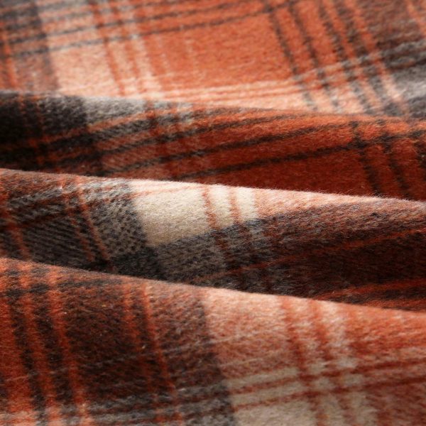 Long Plaid Wool Skirt for Womens Winter Fall Warm High Elastic Waist A line Flared Pleated Wool Tartan Skirts