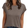 Womens Cap Sleeve Summer Tops T Shirts Business Casual Dressy Spring Fashion Outfits Cute Trendy Clothes 2025