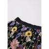 Women 3D Floral Applique Embroidery Maxi Skirt Elastic High Waist A-Line Garden Party Mesh Tulle Skirt