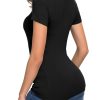 Women's Crewneck Slim Fitted Short Sleeve T-Shirt Stretchy Bodycon Basic Tee Tops