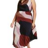 Women's Plus Size Skirt-Amaya Asymmetrical Harmonica Pleat Print