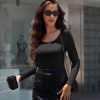 2 Pack Women's Scoop Neck Tops Long Sleeve Slim Fit T Shirt Thermal Shirts Basic Tight Tee XS-XXL
