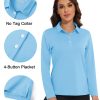 Women's Polo Shirts Long Sleeve Golf T Shirt Quick Dry UPF 50+ Sun Protection Lightweight Athletic Tennis Shirts