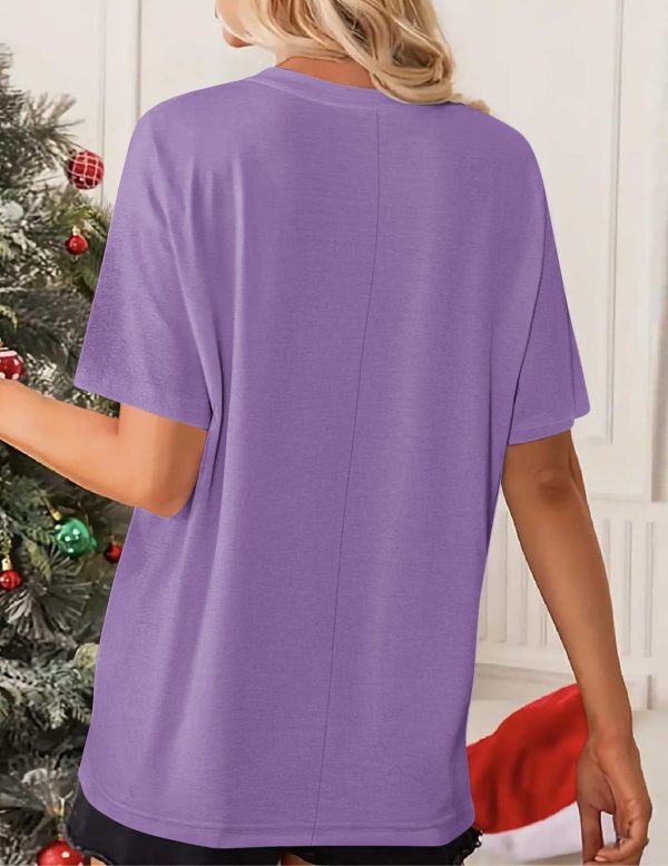 Women's T-Shirts Short Sleeve Tops Summer Casual Blouse Crew Neck Basic Shirt 2 Pack Loose Fit Tee