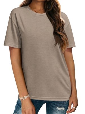 Women's T-Shirts Short Sleeve Tops Summer Casual Blouse Crew Neck Basic Shirt 2 Pack Loose Fit Tee