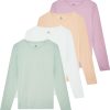 4 Pack: Women's Cotton Classic-Fit Long-Sleeve Crewneck T-Shirt (Available in Plus Size)