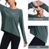 Women's Long Sleeve Workout Shirts Moisture-Wicking Loose Fit Athletic Running Yoga Tops with Thumb Hole