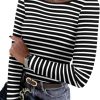 Women's Knit Ribbed Long Sleeve Shirts 2025 Spring Casual Crewneck Tops Slim Fitted Basic Tees