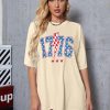 Women America 1776 T Shirt 4th of July Oversized Shirts Patriotic USA Flag Casual Short Sleeve Tee Tops