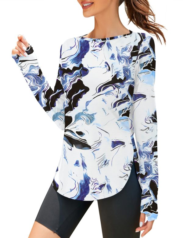 Women's Long Sleeve Sun Shirt UV Protection Workout Tops Lightweight UPF 50+ Golf Gym Hiking Shirts Outdoor Clothing