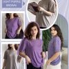 Women's T-Shirts Short Sleeve Tops Summer Casual Blouse Crew Neck Basic Shirt 2 Pack Loose Fit Tee