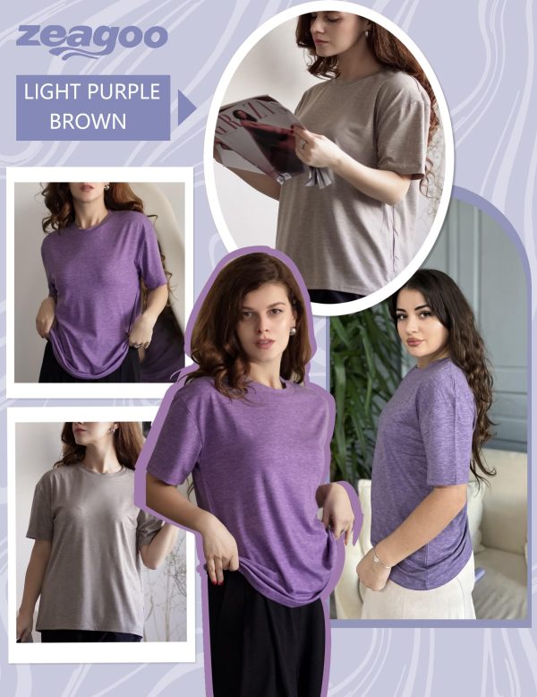 Women's T-Shirts Short Sleeve Tops Summer Casual Blouse Crew Neck Basic Shirt 2 Pack Loose Fit Tee