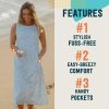 Sun Dress Long - Loose Fit Casual Wear, Fun for Beach and Travel