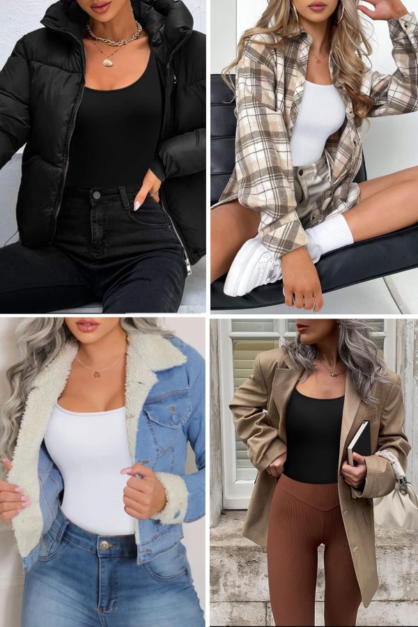 2 Pack Women's Scoop Neck Tops Long Sleeve Slim Fit T Shirt Thermal Shirts Basic Tight Tee XS-XXL