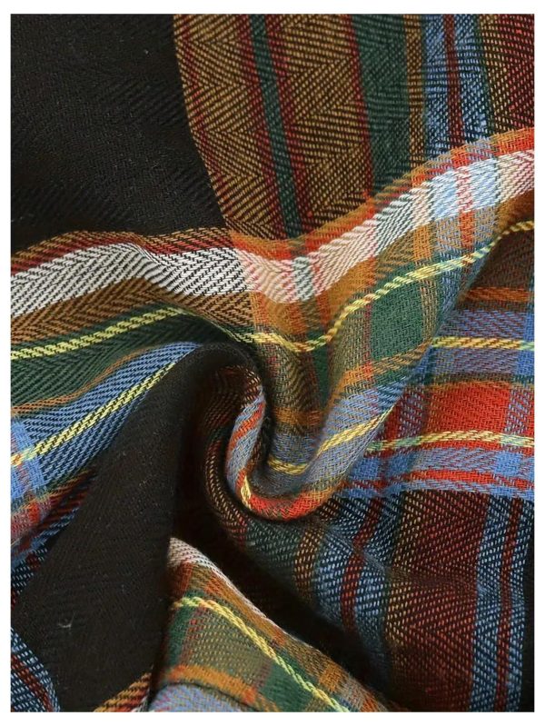 Women's Plaid Skirts Elastic High Waist Tie Front Asymmetrical Hem Pleated Mini Skirt