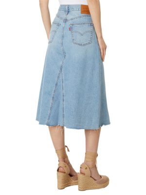 Women's Hr A-line Deconstructed Midi Skirt