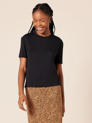 Women's Jersey Relaxed-Fit Short-Sleeve Crewneck Pocket T-Shirt, Pack of 2