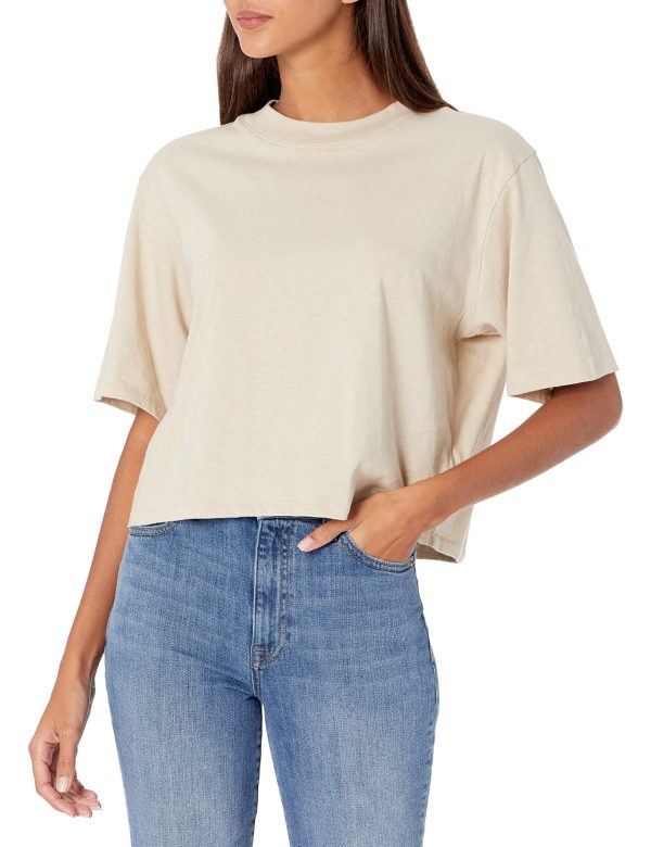 Women's Sydney Short-Sleeve Cropped Crew Neck T-Shirt