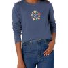 Women's Crusher Tee Shirt, Long Sleeve Cotton Graphic T-Shirts, Fall Leaves