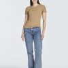 4 Pack: Women's Ribbed Knit Short Sleeve Crew Neck T-Shirt (Available in Plus)