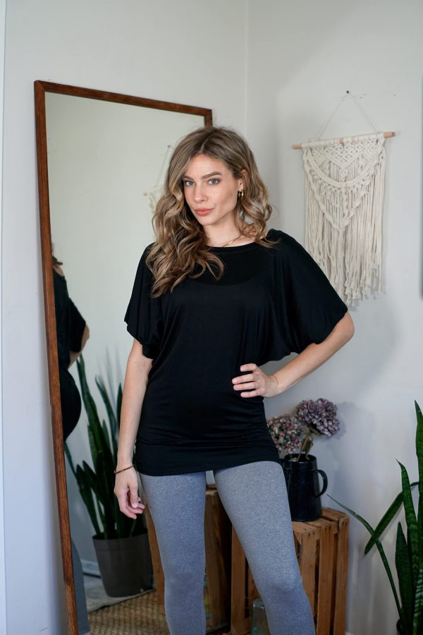 3 Pack Dolman Sleeve Tunic Dressy Business Casual Tops for Women Short Sleeve Shirts Work Outfits Travel Clothes