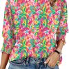 3/4 Length Sleeve Womens Tops Summer 2025 Fashion Trendy Boat Crew Neck Smocked Work Dressy Casual T Shirt Blouses