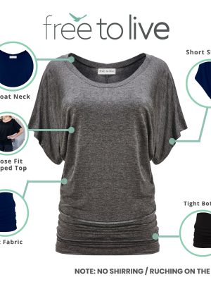 3 Pack Dolman Sleeve Tunic Dressy Business Casual Tops for Women Short Sleeve Shirts Work Outfits Travel Clothes